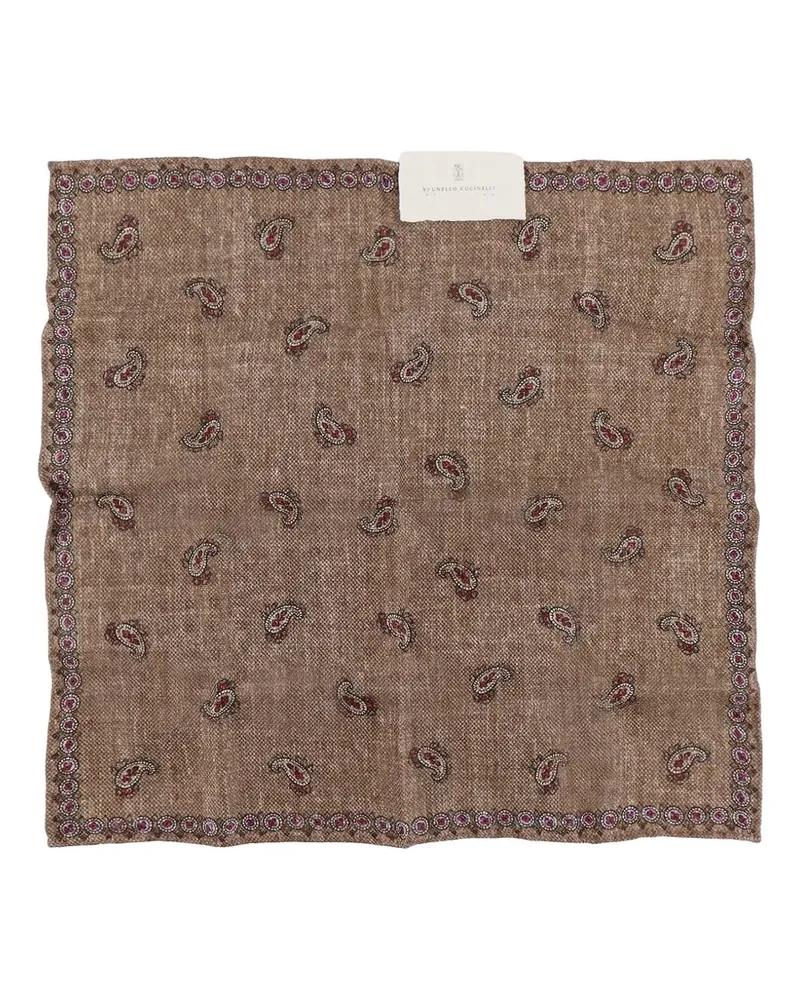 Brunello Cucinelli Schal mit Paisley-Print - Braun Braun