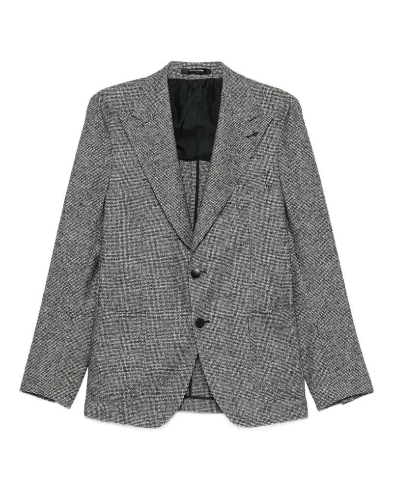 Tagliatore houndstooth-pattern peaked-lapel blazer - Grau Grau