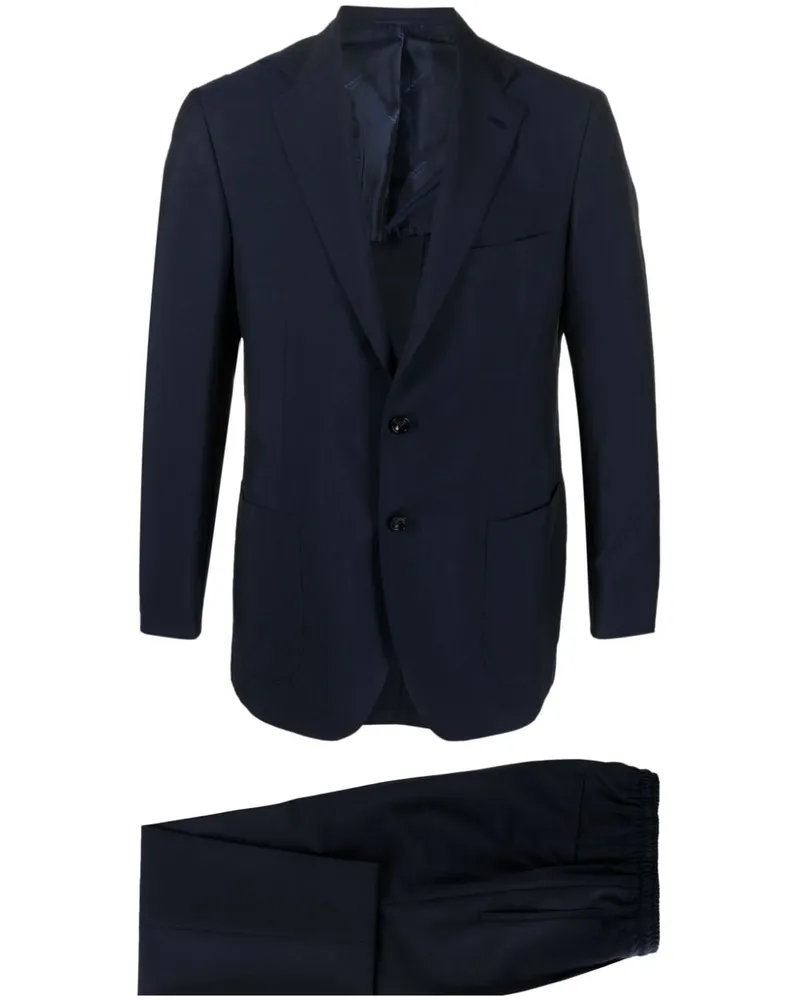 Kiton Einreihiger Anzug Blau
