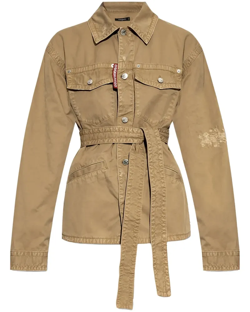 Dsquared2 Hemdjacke mit Gürtel - Nude Nude