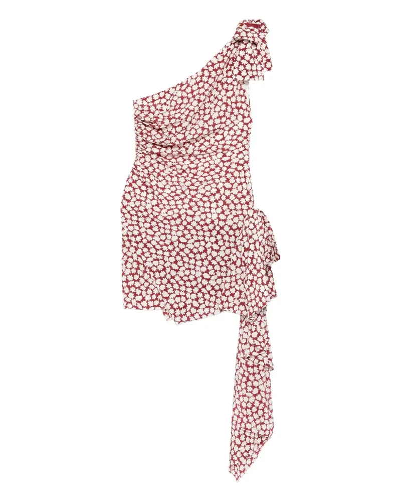 Alessandra Rich Minikleid mit Blumen-Print - Rot Rot