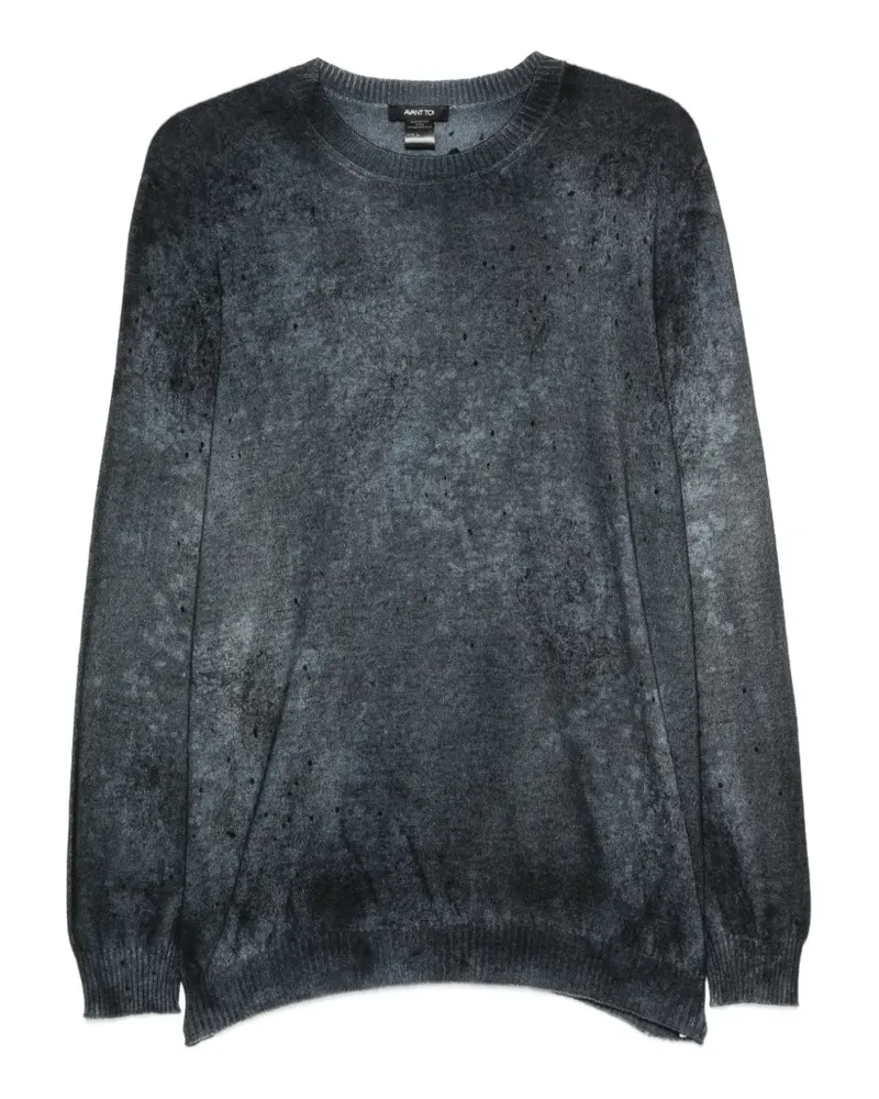 Avant Toi distressed-effect acid-wash sweater - Blau Blau