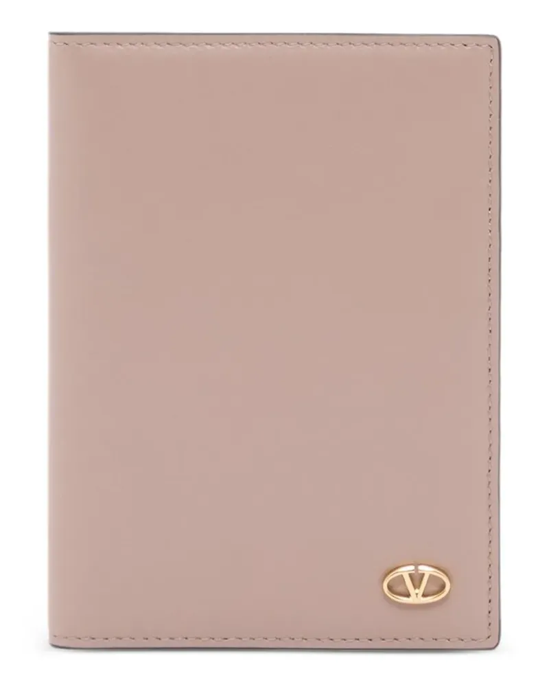 Valentino Garavani VLogo The Bold Edition calfskin passport cover - Rosa Rosa