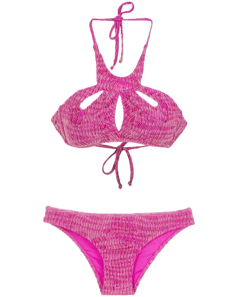 Amir Slama Bikini mit Cut-Outs - Rosa Rosa