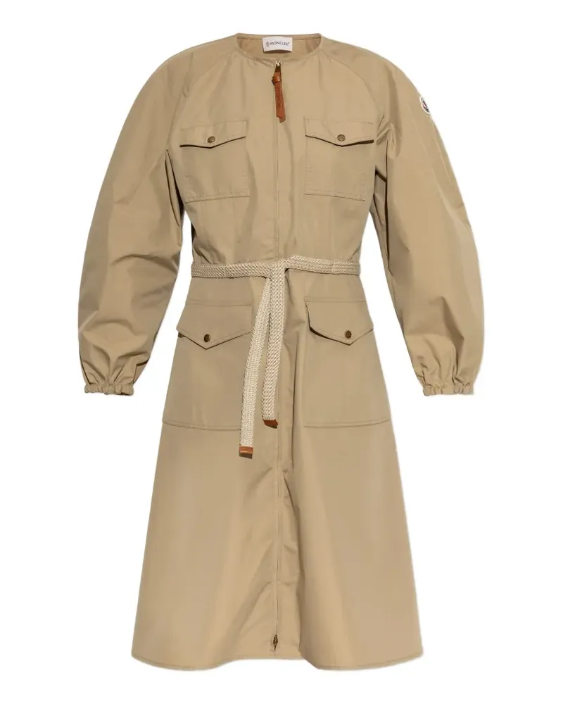 Moncler pleated poplin midi dress - Nude Nude