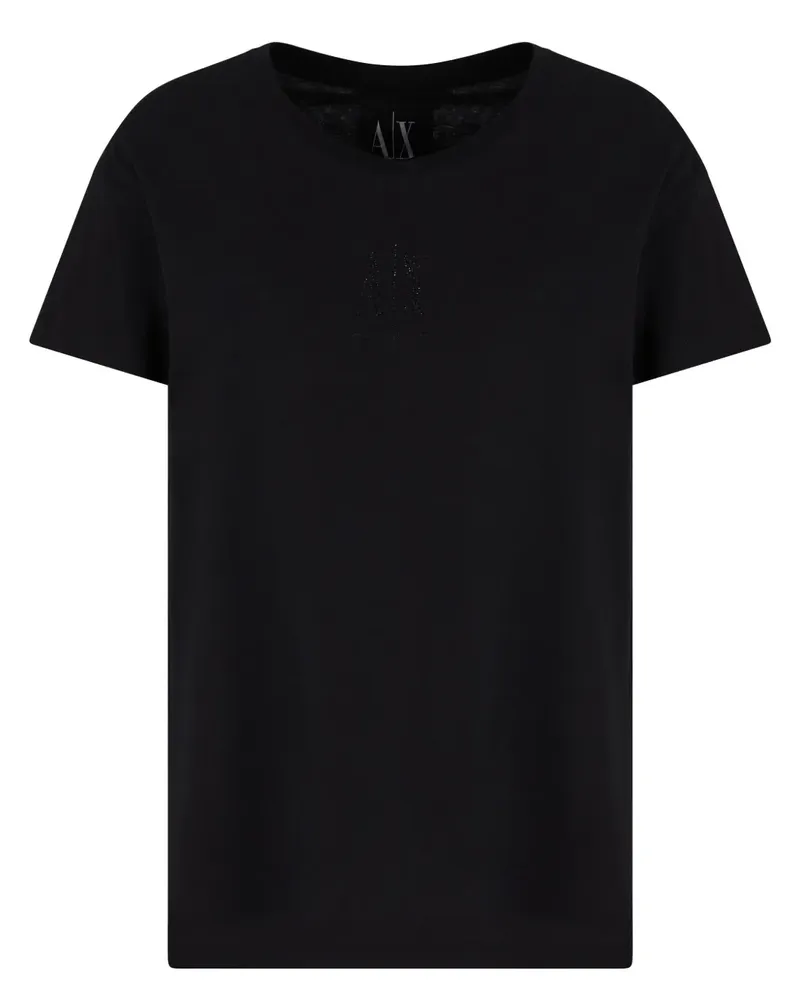 Armani Exchange T-Shirt mit Logo-Verzierung - Schwarz Schwarz