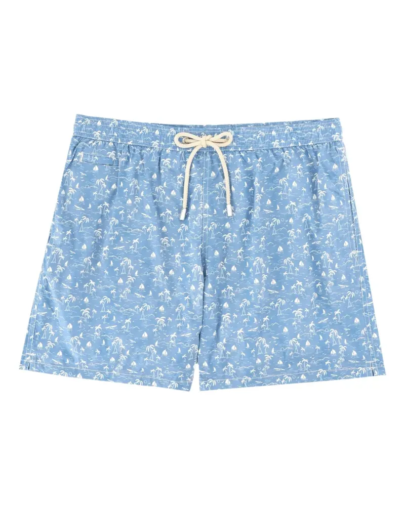 MC2 Saint Barth palm-print drawstring swim shorts - Blau Blau