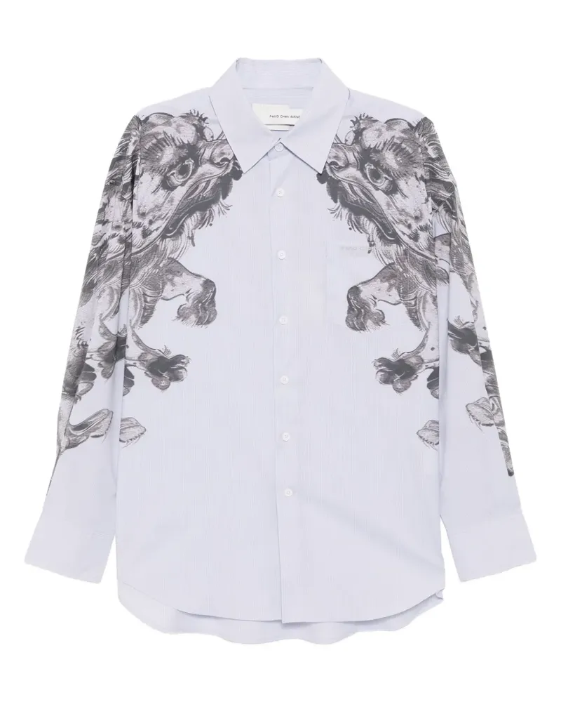 Feng Chen Wang Hemd mit Print - Blau Blau