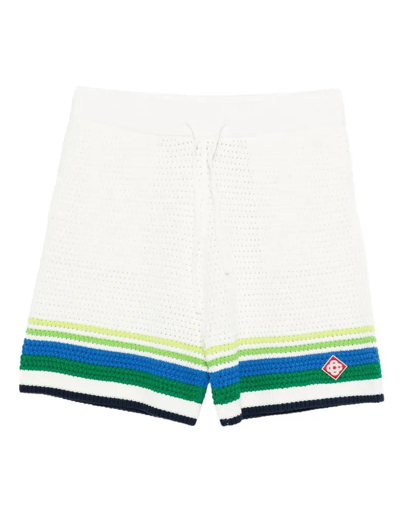 Casablanca Paris stripe-detail knitted shorts - Weiß Weiß