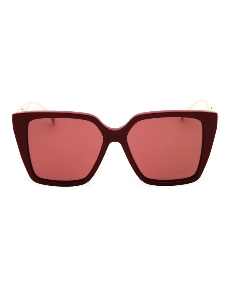 Gucci Sonnenbrille mit geometrischem Gestell - Rot Rot