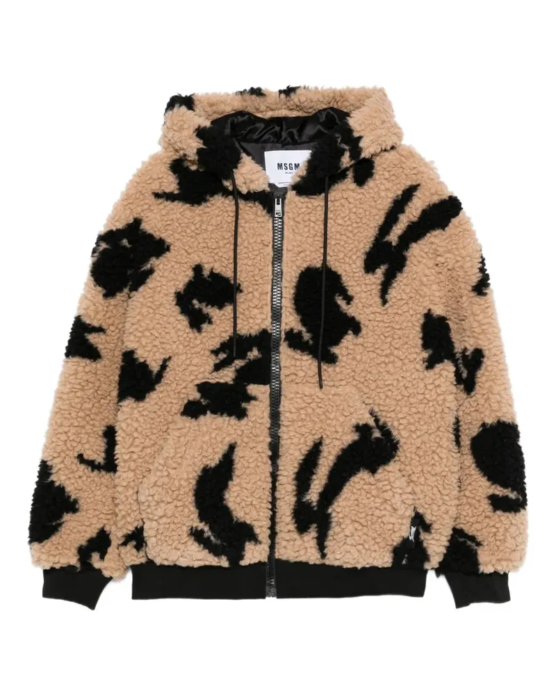 MSGM Kapuzenjacke mit Hasen-Print - Braun Braun