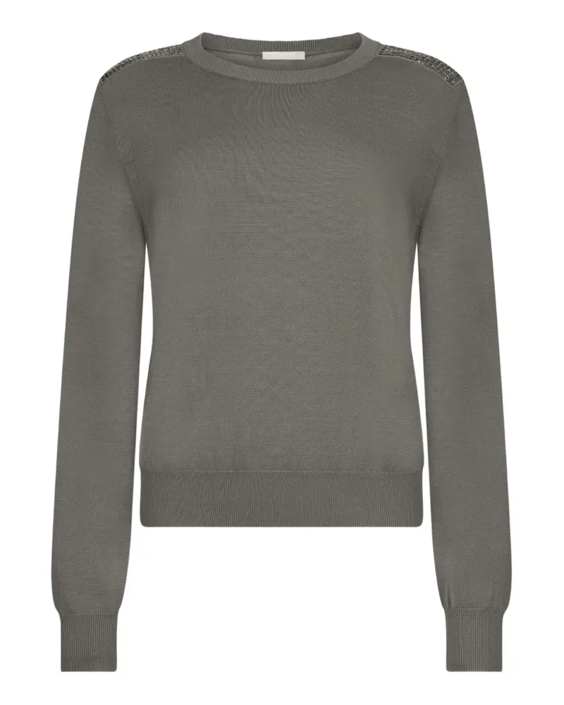 Liu Jo beaded crew-neck sweater - Grün Grün