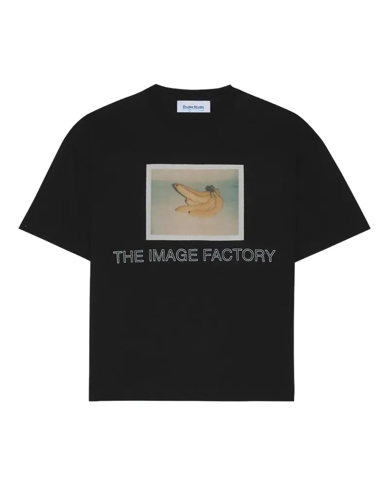 Études Studio T-Shirt mit grafischem Print - Schwarz Schwarz