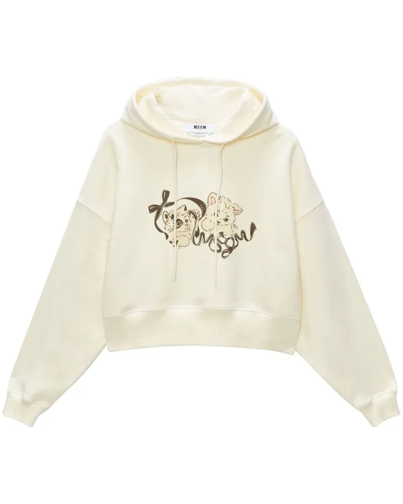 MSGM Hoodie mit Katzen-Print Nude