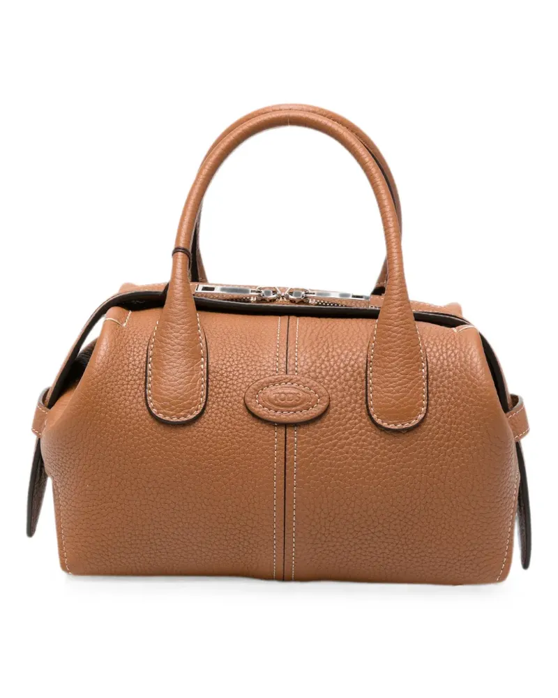 TOD'S mini logo-patch pebbled tote bag - Braun Braun