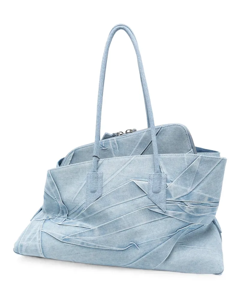 ATTICO medium La Passeggiata panelled denim shoulder bag - Blau Blau