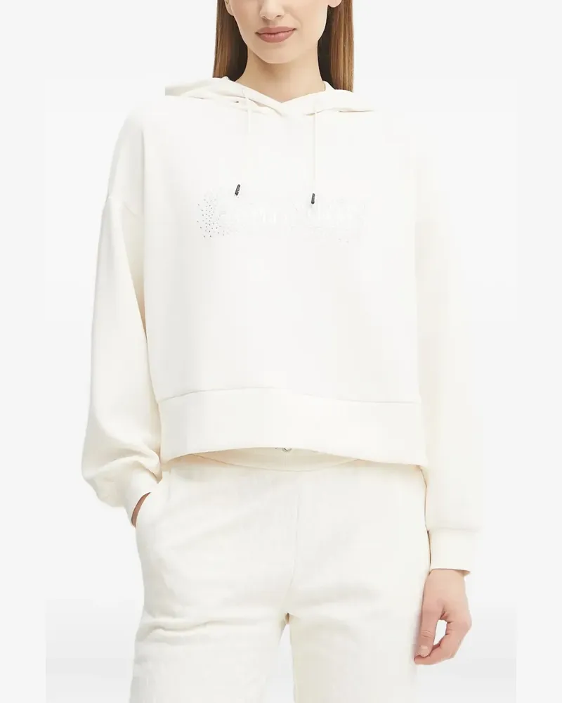 Armani Exchange crystal-embellished long-sleeve hoodie - Weiß Weiß