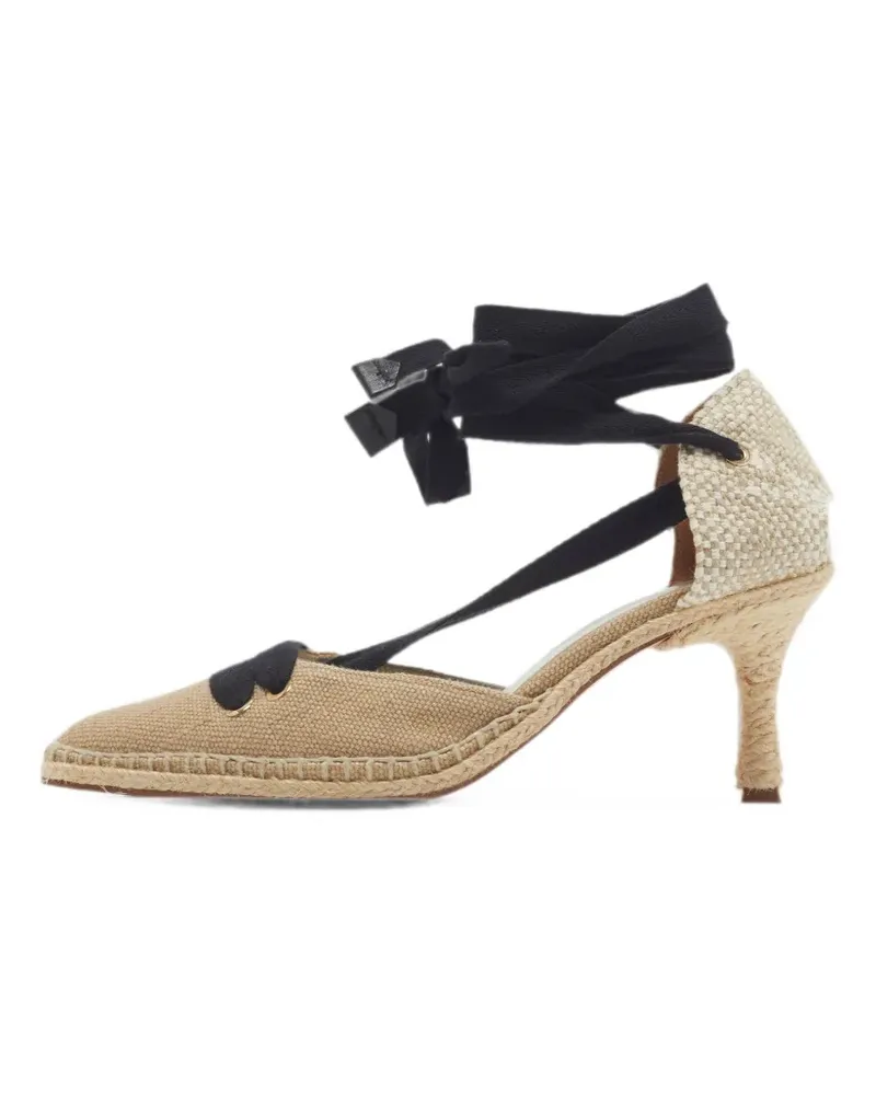 Manolo Blahnik x Castañer ankle wrap pumps - Nude Nude
