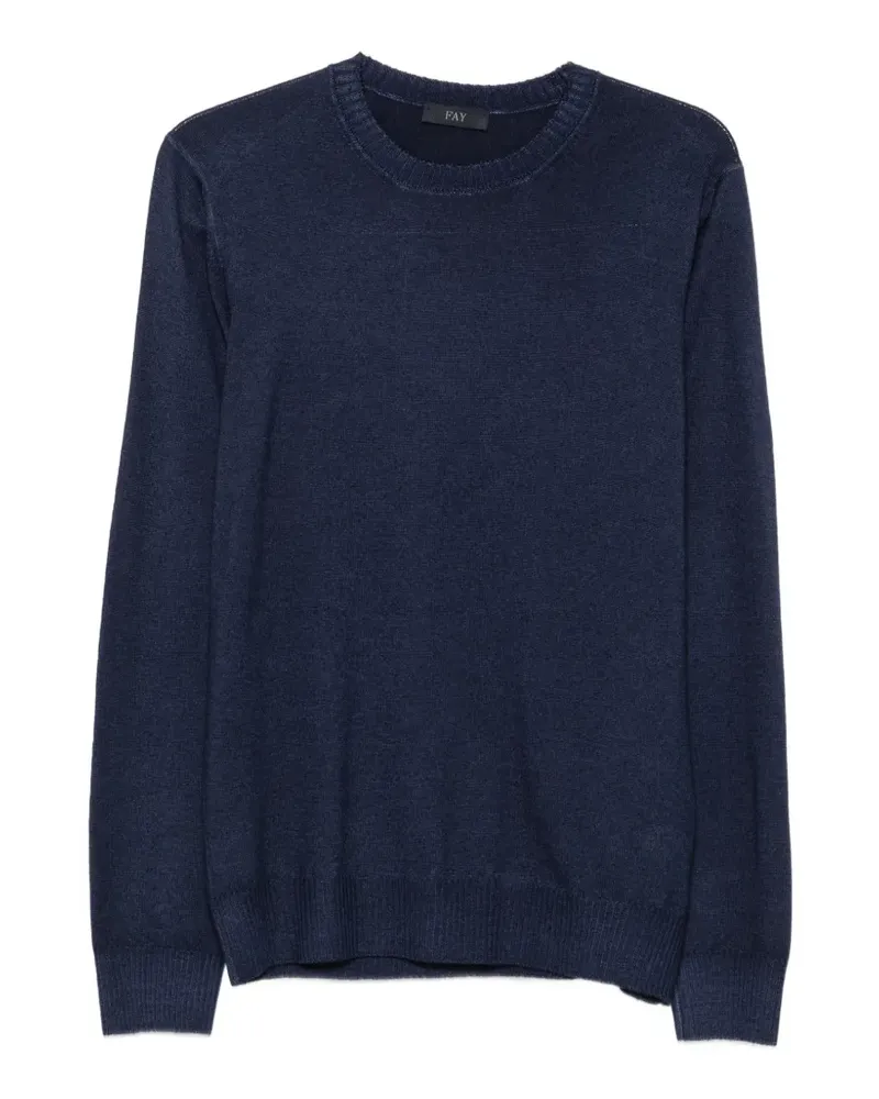 Fay Pullover mit rundem Ausschnitt - Blau Blau