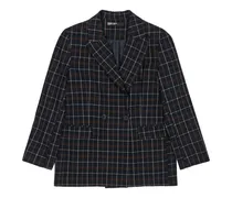 Doppelreihiges Sakko mit Karo - Blau