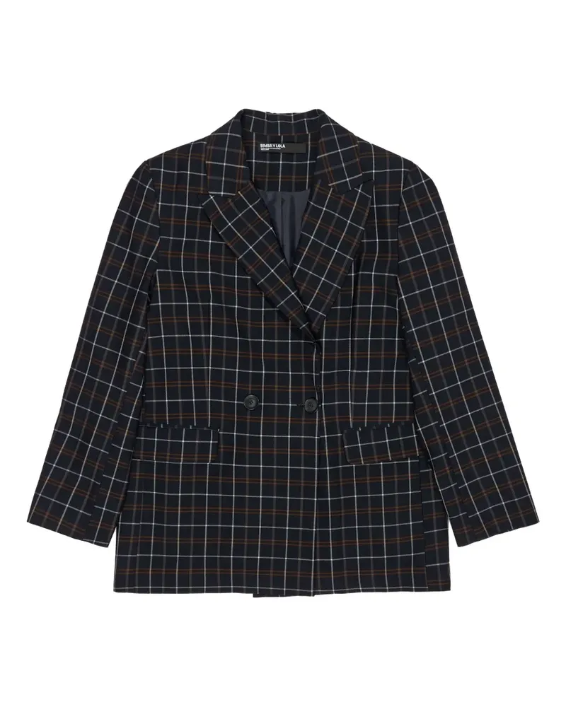 BIMBA Y LOLA Doppelreihiges Sakko mit Karo - Blau Blau