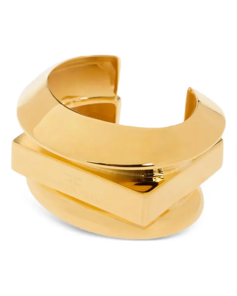 Elisabetta Franchi logo-detail cuff bracelet - Gold Gold