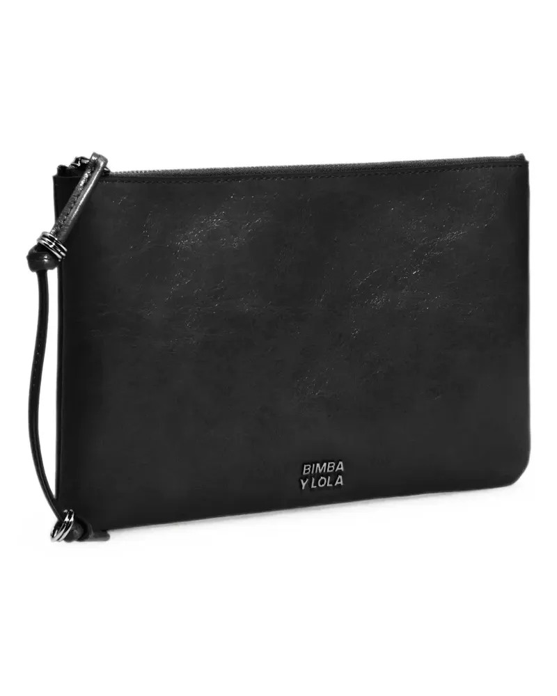 BIMBA Y LOLA Mittelgroße Make-up-Clutch aus Leder - Schwarz Schwarz