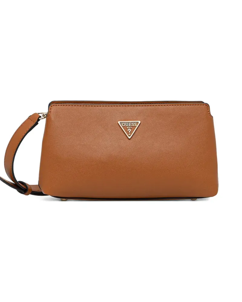 Guess Satchel-Tasche mit Logo-Schild - Braun Braun