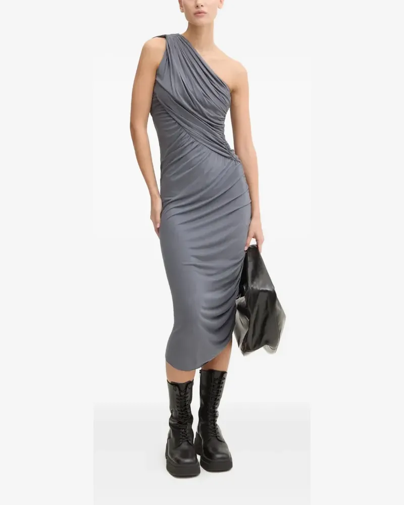 Rick Owens Lilies Drapiertes One-Shoulder-Midikleid - Grau Grau