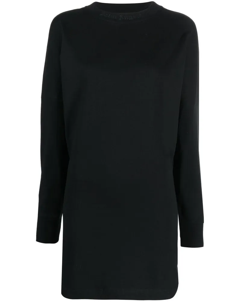 Palm Angels Pulloverkleid mit Glitter-Logo - Schwarz Schwarz