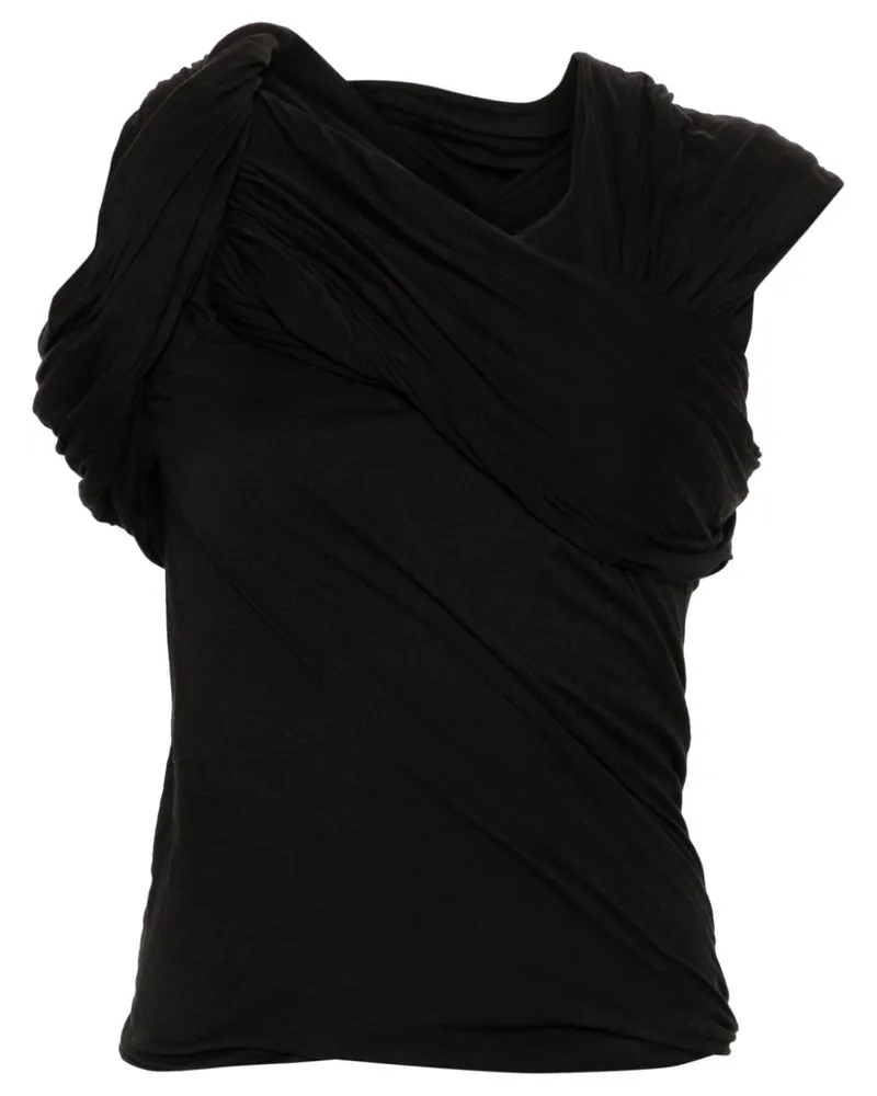 Rick Owens Drapiertes Top - Schwarz Schwarz
