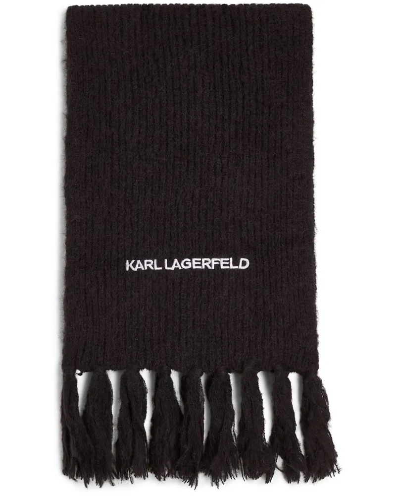 Karl Lagerfeld Gestrickter Essential Schal - Schwarz Schwarz
