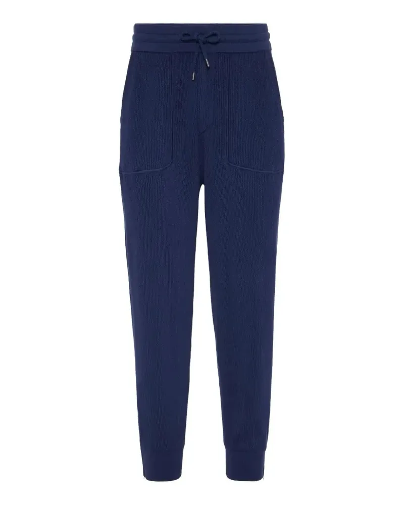 Brunello Cucinelli English rib-knit trousers - Blau Blau