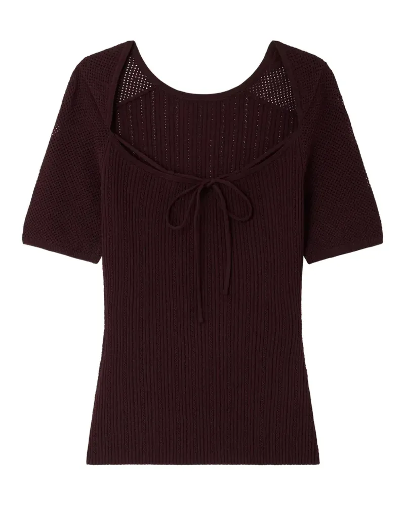 Sessùn Rückenfreies geripptes Limone T-Shirt - Braun Braun