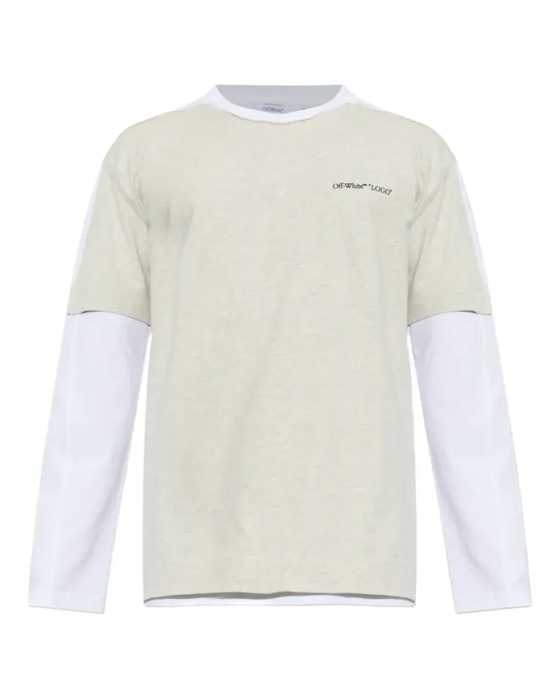 OFF-WHITE T-Shirt im Layering-Look mit Logo-Print - Nude Nude