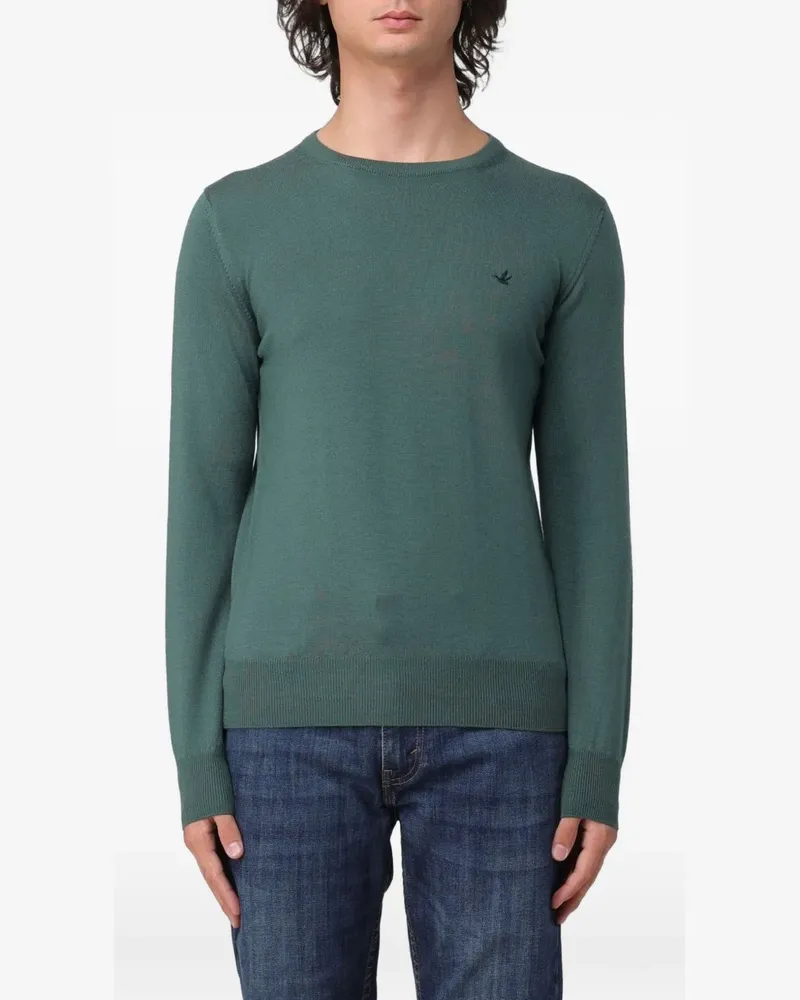 Brooksfield logo-embroidered wool sweater - Grün Grün