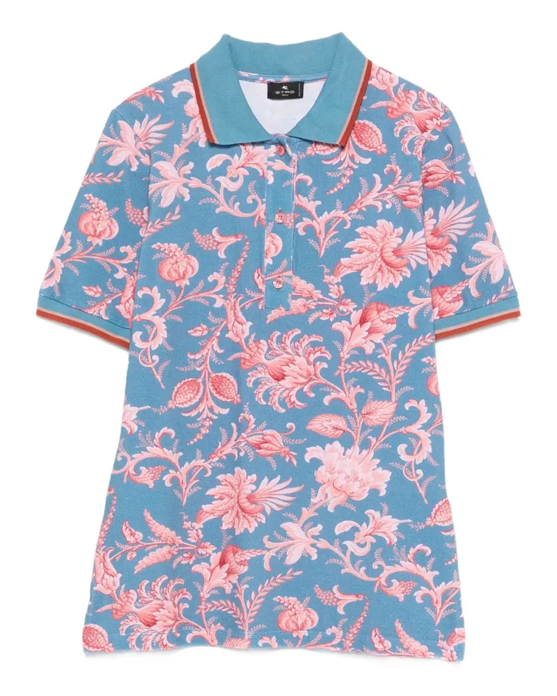 Etro floral polo shirt - Blau Blau