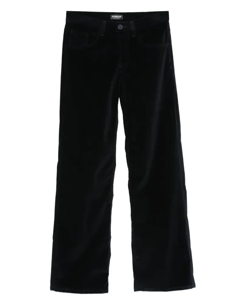 Dondup Samthose mit geradem Bein - Blau Blau
