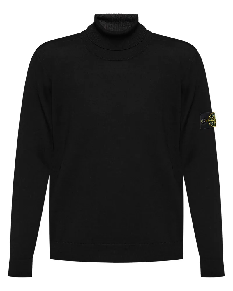 Stone Island Pullover mit Kompass-Patch - Schwarz Schwarz