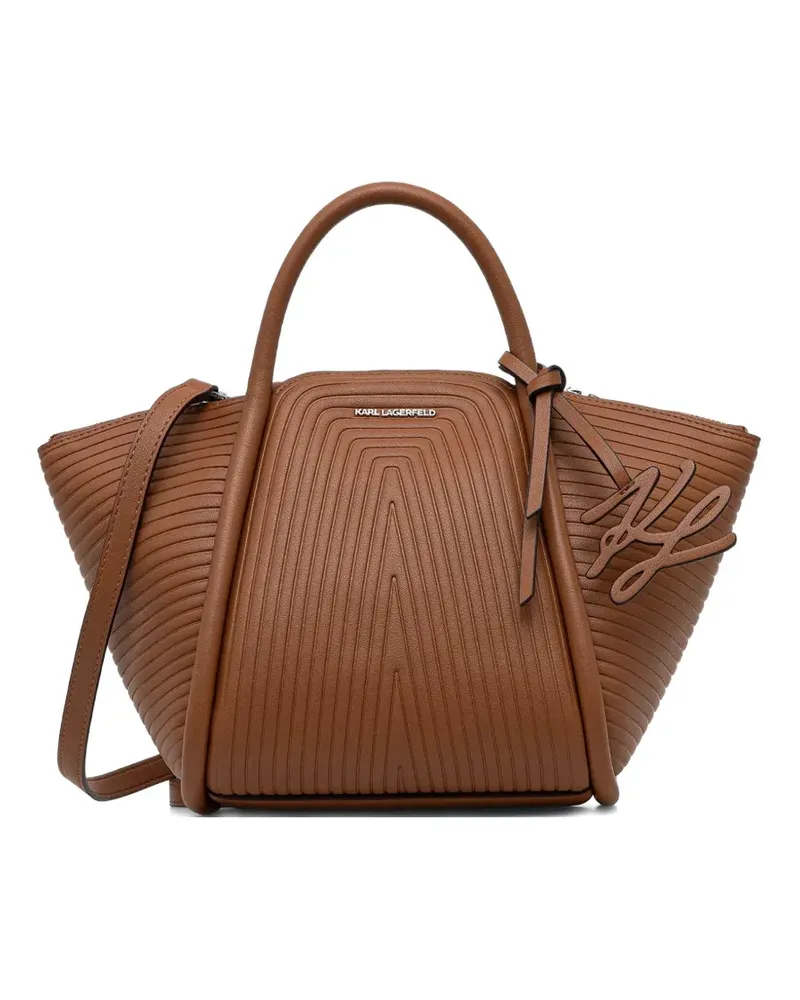 Karl Lagerfeld geometric-design tote bag - Braun Braun