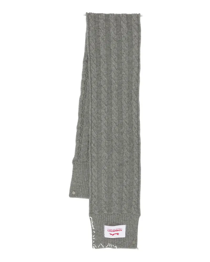 Charles Jeffrey Loverboy cable-knit scarf - Grau Grau