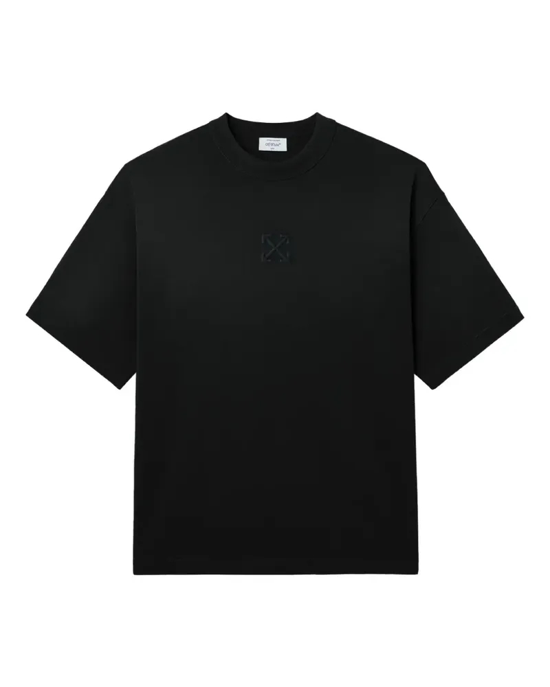 OFF-WHITE T-Shirt mit Logo-Stickerei - Schwarz Schwarz