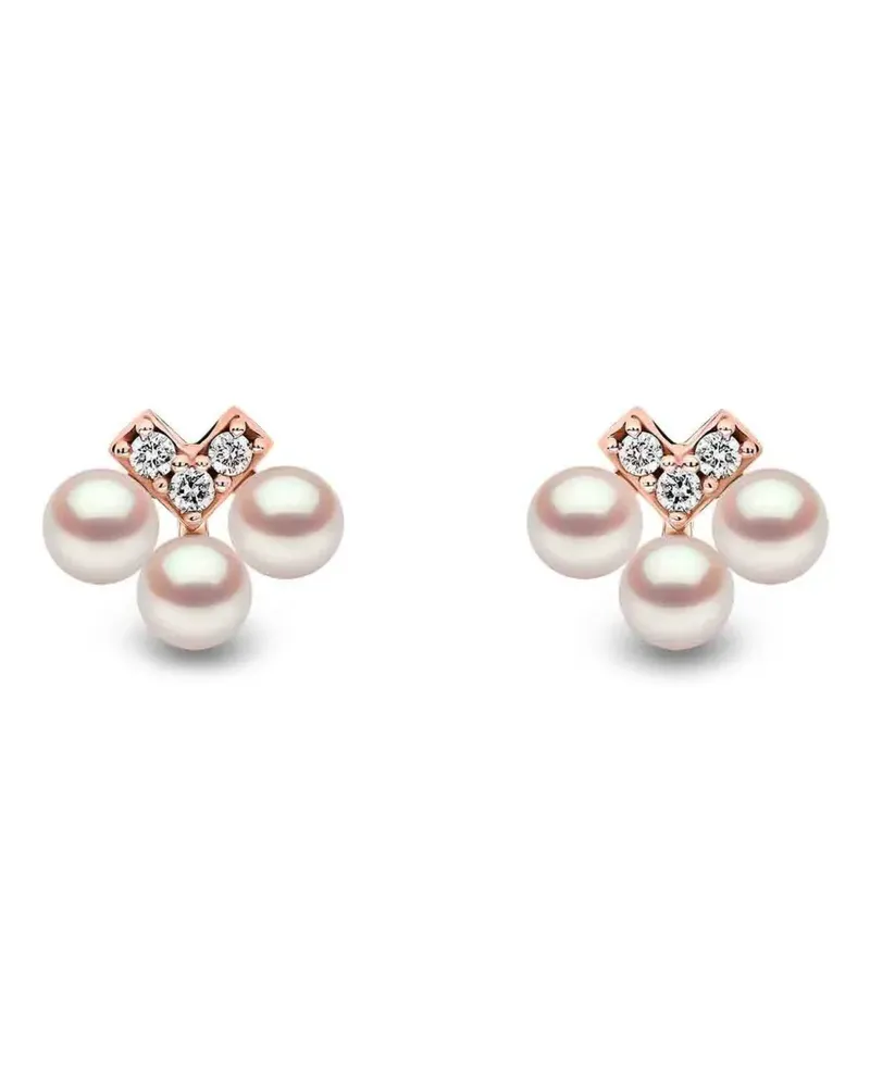 YOKO London pearl and diamond V earrings - Rosa Rosa