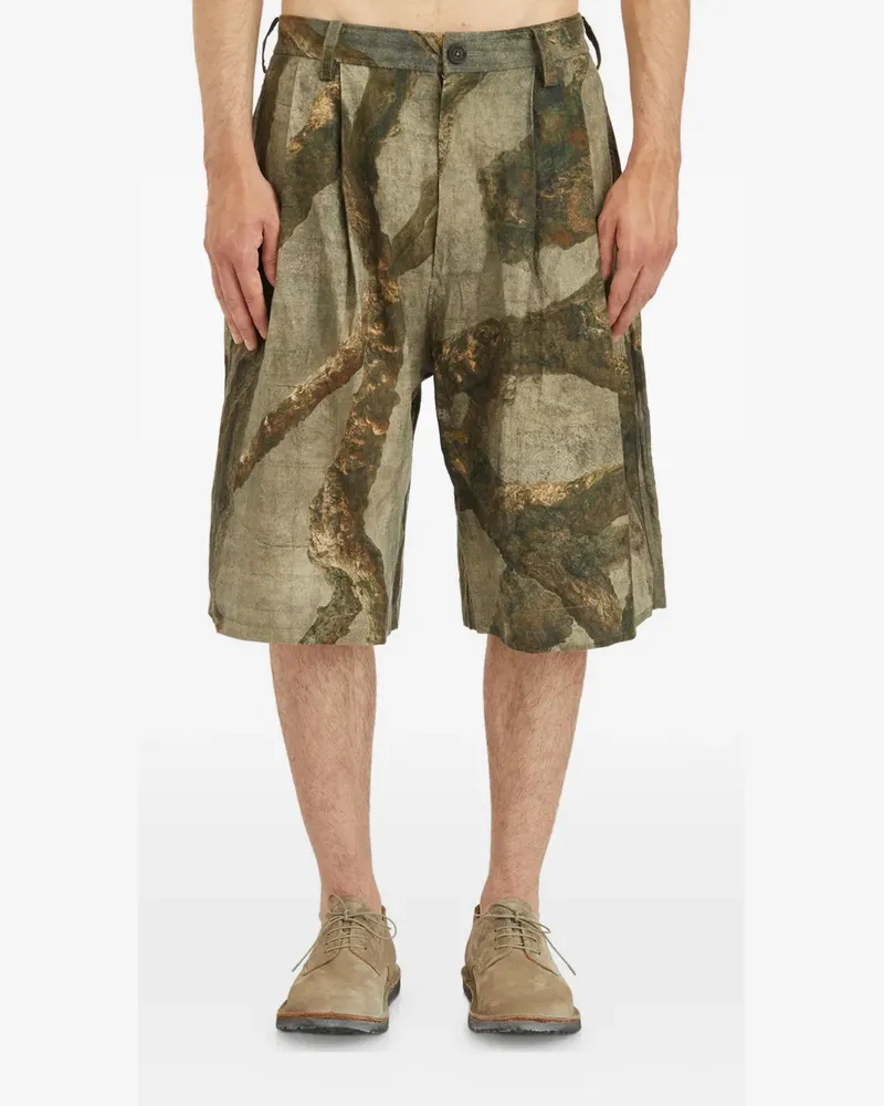 Ziggy Chen graphic print bermuda shorts - Grün Grün