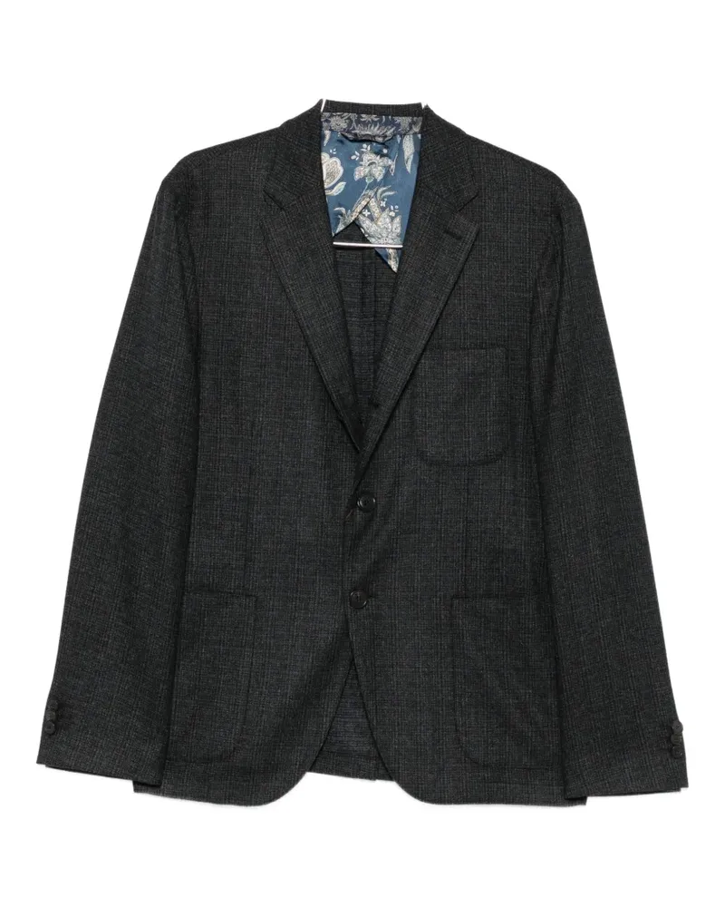 Etro check-pattern single-breasted blazer - Grau Grau