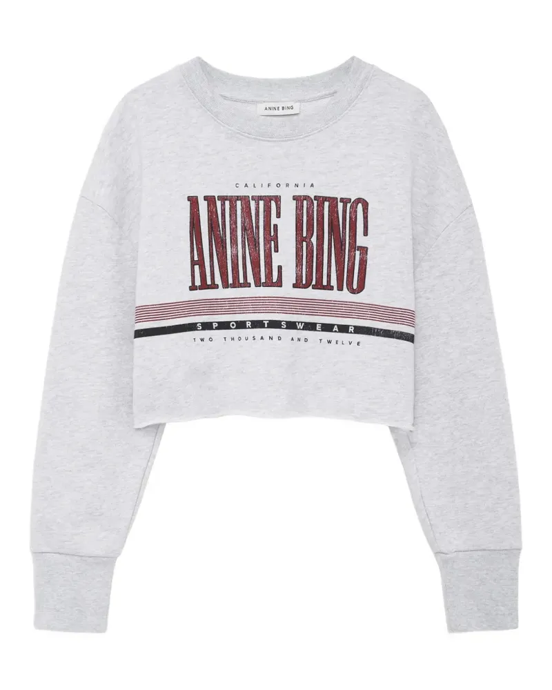 Anine Bing Sporty Cropped-Sweatshirt - Heather Grey - Grau Grau