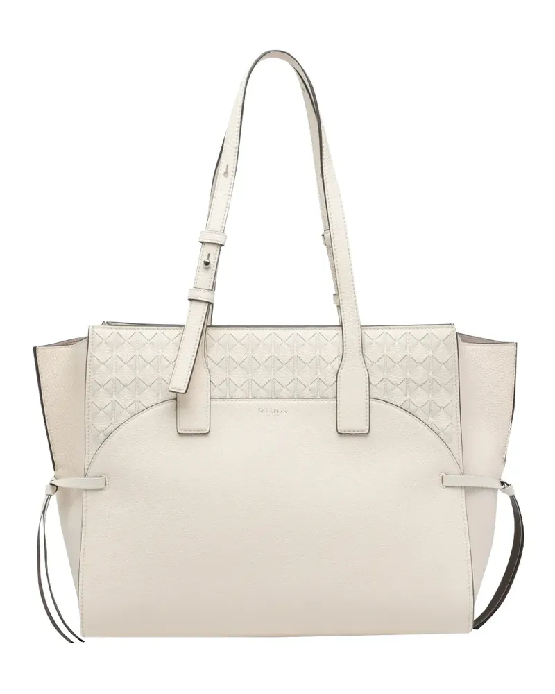 Serapian Maxi Maro detachable zipped pouch tote bag - Nude Nude