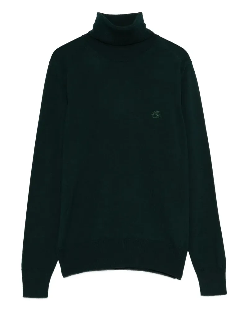 Etro Rollkragenpullover mit Logo-Stickerei - Grün Grün