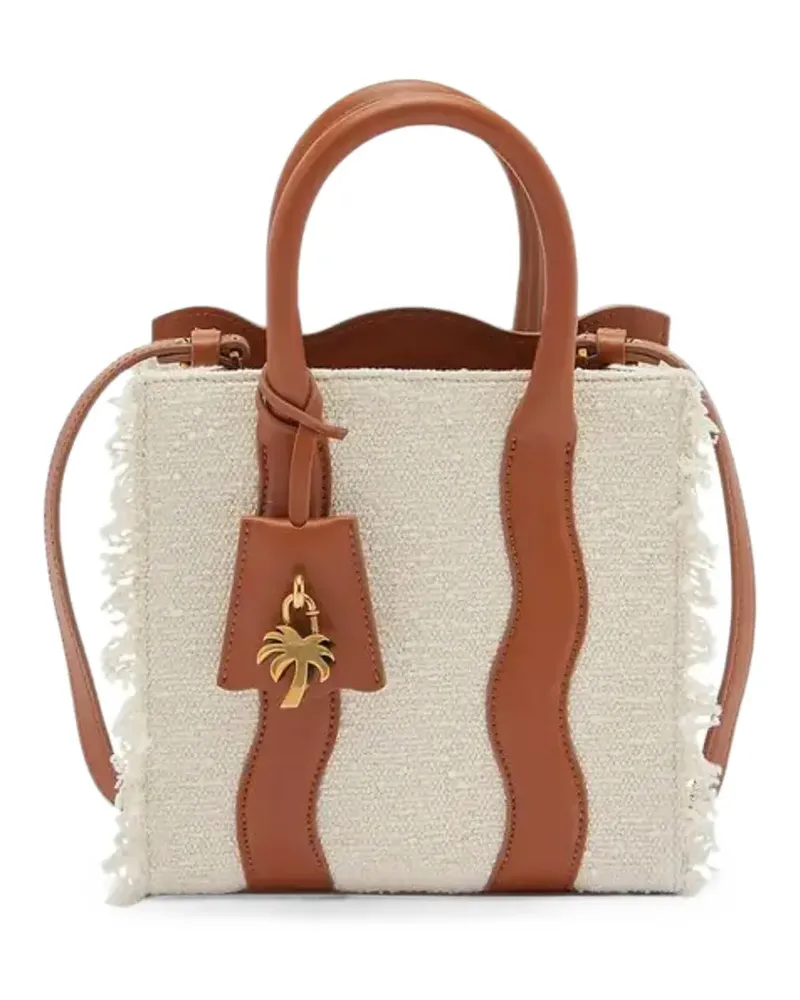 Palm Angels mini Palm Beach frayed-trim tote bag - Braun Braun