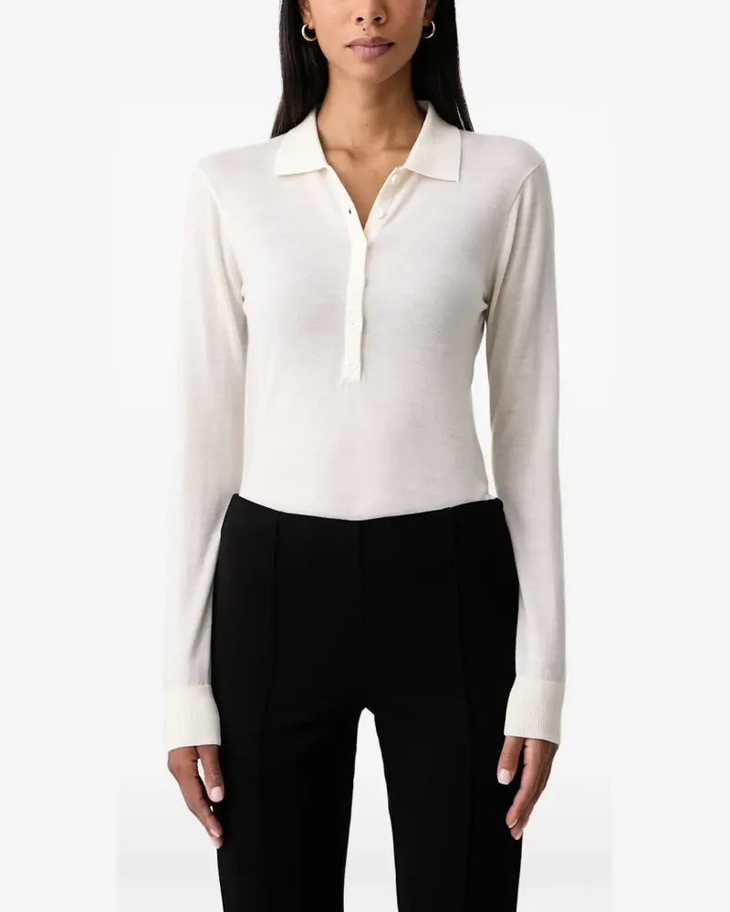 Fracomina Langärmeliger Polo-Body - Weiß Weiß